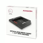AXAGON Ramka na 2,5 cala SSD-HDD do gniazda DVD, RSS-CD12, 12.7 mm LED aluminium