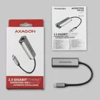 AXAGON Karta sieciowa 2.5 Gigabit Ethernet ADE-25RC USB-C 3.2 Gen 1 - Realtek 8156, automatyczna instalacja, szara