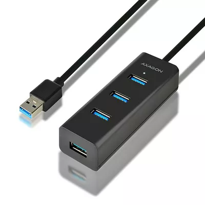 AXAGON HUB 4-portowy HUE-S2BL USB 3.2 Gen 1 charging hub 1.2m   kabel micro USB