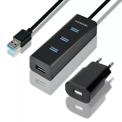 AXAGON HUB 4-portowy HUE-S2BP USB 3.2 Gen 1 charging hub 1.2m   kabel, AC adapter