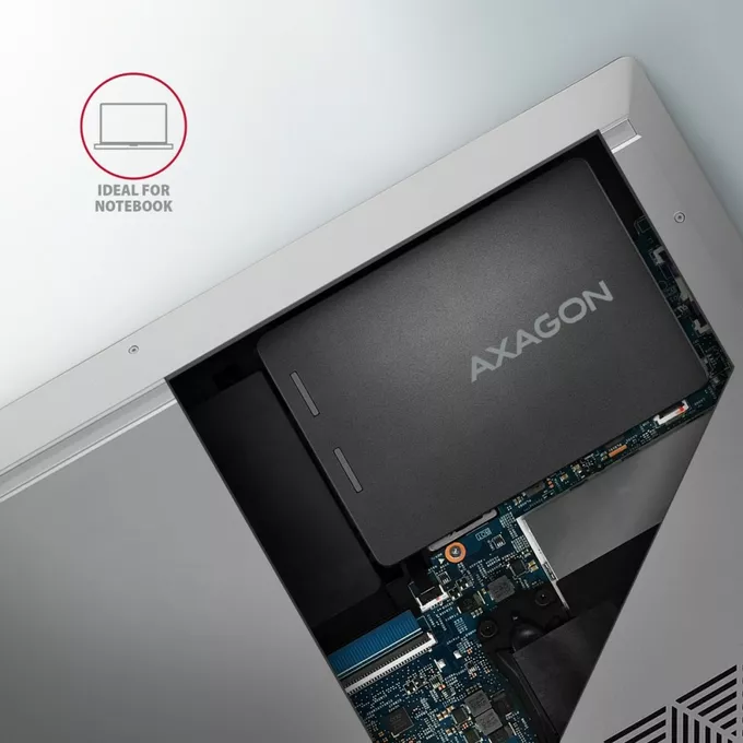 AXAGON Wewnętrzna obudowa 2.5 cala z interfejsem SATA dla dysków M.2 SATA SSD. RSS-M2B Czarna