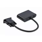 Gembird Konwerter sygnału VGA do HDMI + VGA czarny, 15 cm