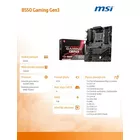 MSI Płyta główna B550 GAMING GEN 3 AM4 DDR4 HDMI USB M.2 ATX