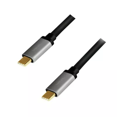 LogiLink Kabel USB-C M/M, 4K/60 Hz, PD aluminiowy 1m