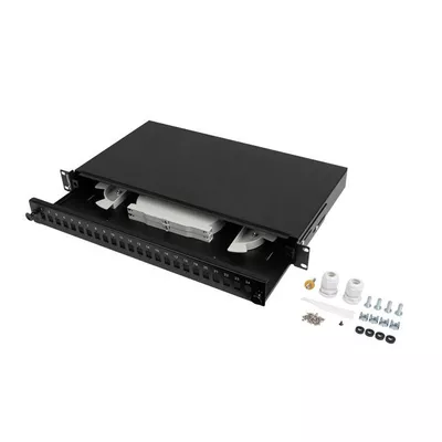 Lanberg Przełącznica światłowodowa 24XSC simplex/24XLC duplex rack 19 1U czarna + akcesoria