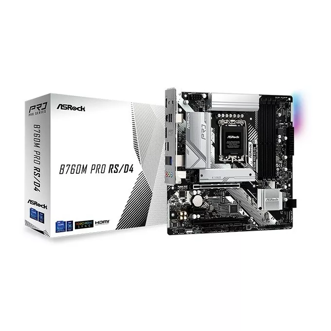 ASRock Płyta główna B760M Pro RS/D4 s1700 4DDR4 DP/HDMI mATX