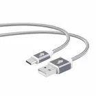 TB Kabel USB-USB C 1.5m szary sznurek premium