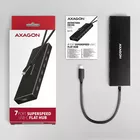 AXAGON HUE-F7C Hub 7-portowy USB-C 3.2 Gen 1 ALU FLAT micro USB, 30cm USB-C kabel