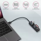 AXAGON HMA-CR3A Wieloportowy hub 3x USB-A + SD/microSD, USB3.2 Gen 1 hub, metalowy, 20cm USB-A kabel