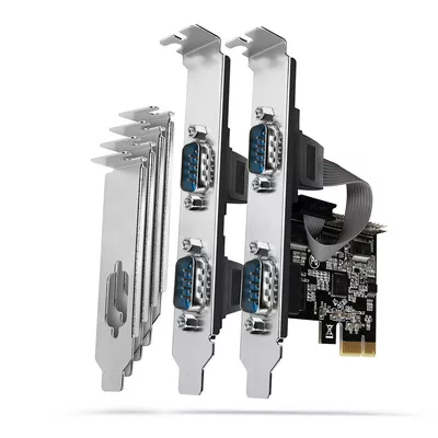 AXAGON PCEA-S4N Kontroler PCIe 4x port szeregowy (RS232) 250 kbps, w zestawie SP &amp; LP