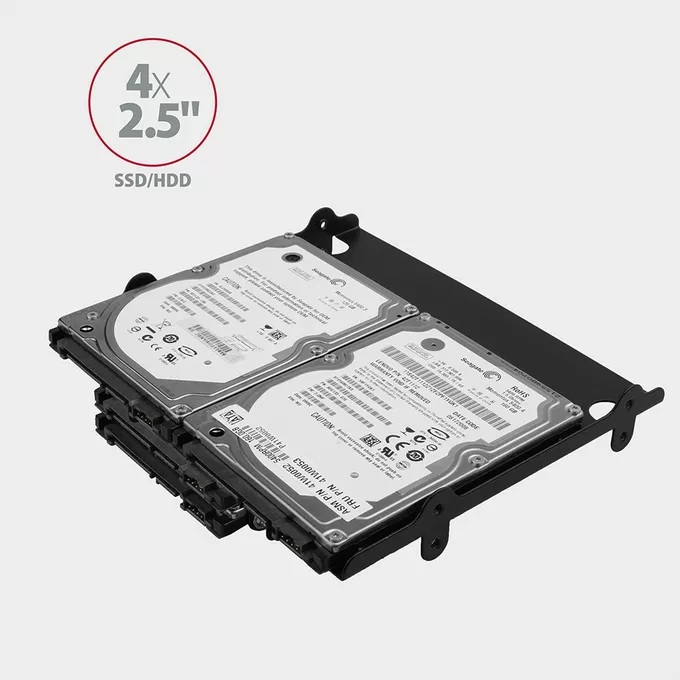 AXAGON RHD-435 Ramka metalowa do montażu 4x 2.5&quot; HDD (2x 2.5&quot; HDD/SSD &amp; 1x 3.5&quot; HDD) w pozycji 5.25&quot; Czarna