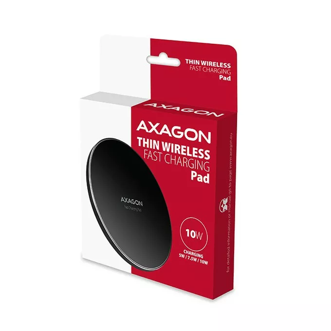 AXAGON WDC-P10T Cienka bezprzewodowa podkładka szybkiego ładowania QI 5/7.5/10 W, micro USB