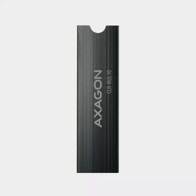 AXAGON CLR-M2L10 Chłodnica aluminiowa pasywna do dysku M.2 SSD, ALU korpus, silikonowe silikonowe podkładki termiczne, wysokość 10mm