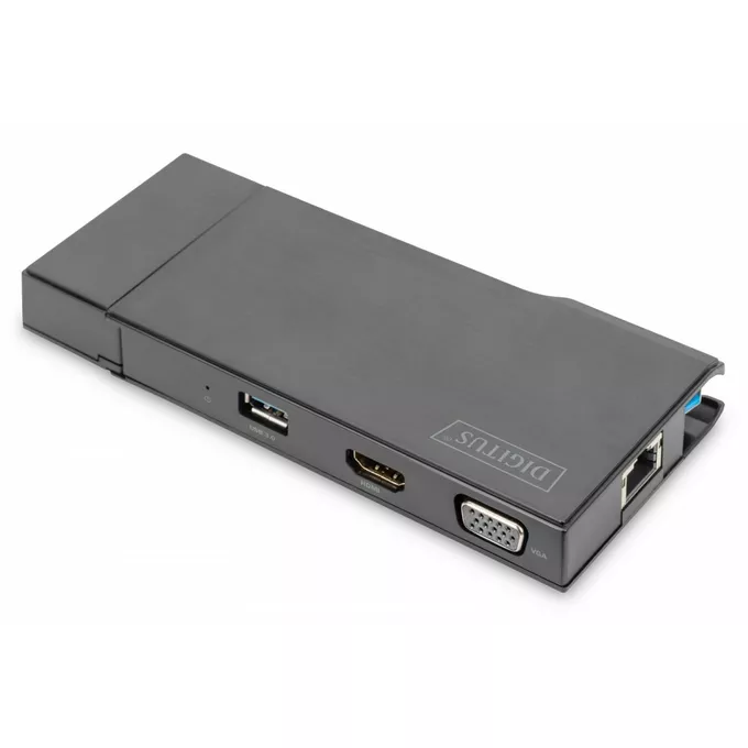 Digitus Stacja dokująca USB 3.0 Typ A 7-portów, 4K 30Hz, HDMI, VGA, 2x USB 3.0, SD microSD, RJ45