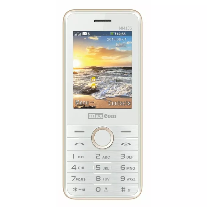 Maxcom Telefon MM 136 Dual SIM Telefon GSM Biało-złoty