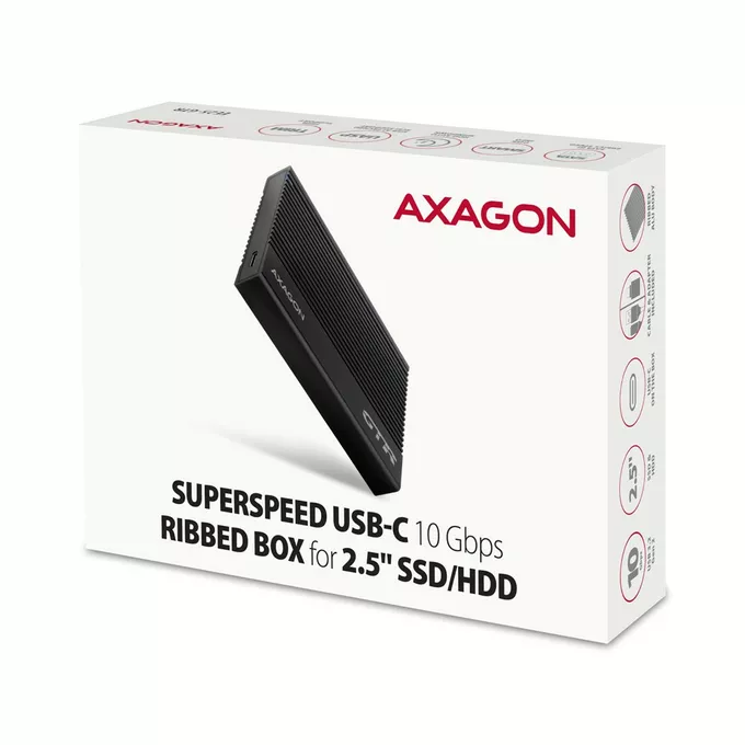 AXAGON EE25-GTR Obudowa zewnętrzna aluminiowa USB3.2 Gen 2 - SATA 6G 2.5\&quot; SSD/HDD