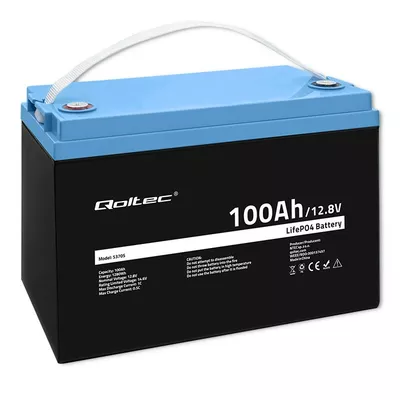 Qoltec Akumulator LiFePO4 Litowo-Żelazowo-Fosforanowy | 12.8V &quot; 100Ah | 1280Wh | BMS