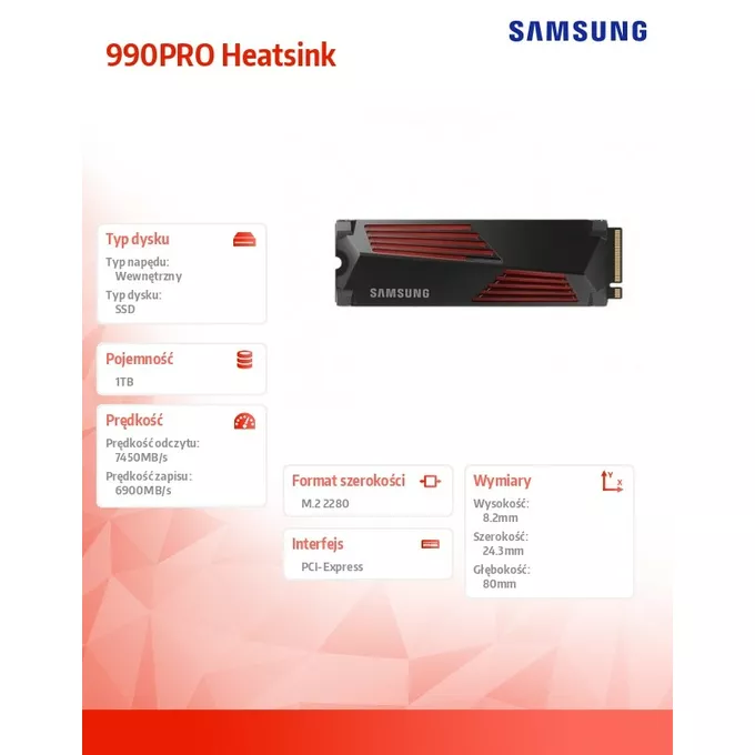 Samsung Dysk SSD 990PRO Heatsink NVMe 1TB