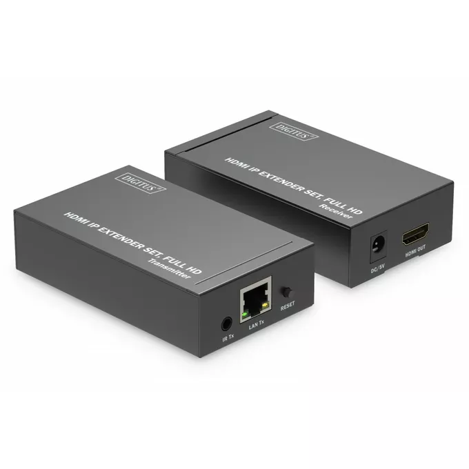 Digitus Przedłużacz/Extender HDMI 1080p 60Hz 120m po skrętce Cat.6/6A/7/8 HDCP 1.3 IR, zestaw