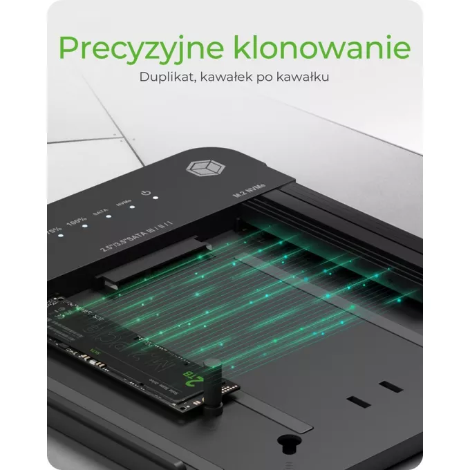 IcyBox Stacja dokująca/klonująca IB-2915MSCL-C31 M.2  dla M.2 0NVMe i SATA 2,5/3,5 SSD/HDD