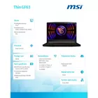 MSI Notebook Thin GF63 12VE-665XPL nOS/i5-12450H/16GB/512SSD/RTX4050/15.6