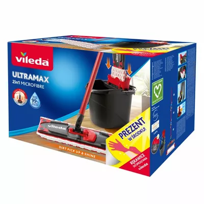 Vileda Mop Ultramax BOX + rękawice (mop+wiaderko)