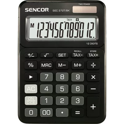 Sencor Kalkulator biurkowy SEC 372BK duży 12 cyfrowy wyświetlacz LCD