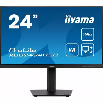 IIYAMA Monitor 23.8 cala XUB2494HSU-B6 VA,FHD,HDMI,DP,100Hz,2xUSB,HAS(150mm)