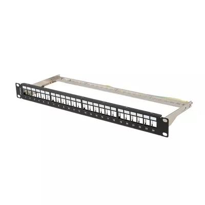 Lanberg Patch panel pusty 24 porty 1U 19 cali ftp do modułów keystone czarny