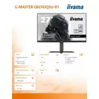 IIYAMA Monitor 27 cali G-Master GB2745QSU-B1 IPS,QHD,100Hz,1ms,2xUSB,2x2W,FreeSync,  HAS(150mm)
