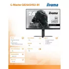 IIYAMA Monitor G-Master 23.8 cala GB2445HSU-B1 IPS,FHD,100Hz,1ms,2xUSB,HDMI,DP,2x2W, FreeSync,HAS(150mm)
