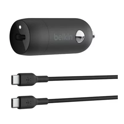 Belkin Ładowarka samochodowa 30W PD PPS Czarna + Kabel USB-C