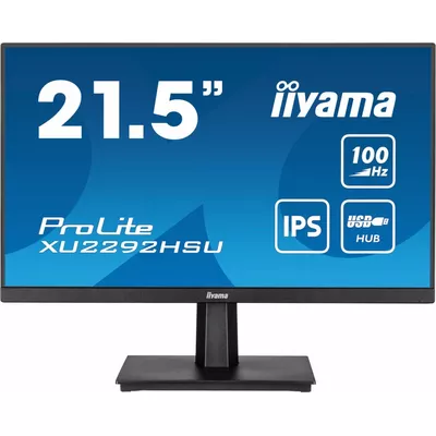 IIYAMA Monitor 21.5 cala ProLite XU2292HSU-B6 IPS,100Hz,FreeSync,SLIM,HDMI,DP,2x2W,  4xUSB(3.2),0.4ms