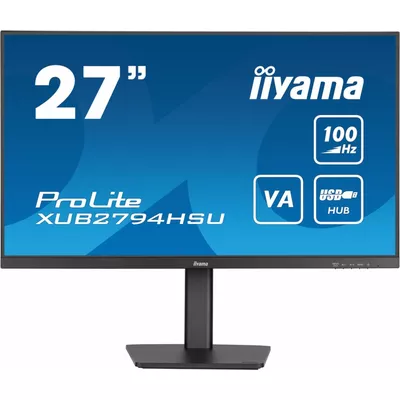 IIYAMA Monitor 27 cali ProLite XUB2794HSU-B6 VA,FHD,100HZ,4000:1,1MS,HDMI,DP,2xUSB,  FreeSync,2x2W,HAS(150mm),PIVOT