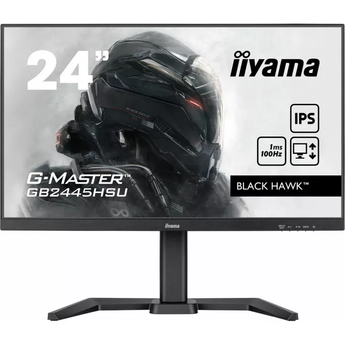 IIYAMA Monitor G-Master 23.8 cala GB2445HSU-B1 IPS,FHD,100Hz,1ms,2xUSB,HDMI,DP,2x2W, FreeSync,HAS(150mm)