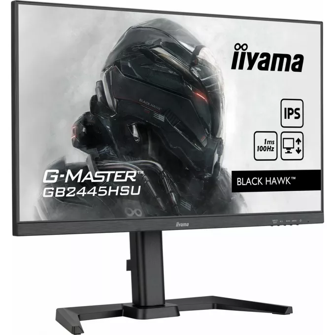 IIYAMA Monitor G-Master 23.8 cala GB2445HSU-B1 IPS,FHD,100Hz,1ms,2xUSB,HDMI,DP,2x2W, FreeSync,HAS(150mm)