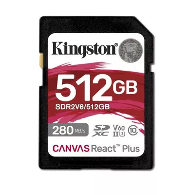 Kingston Karta pamięci SD 512GB React Plus 280/150/MB/s U3 V60