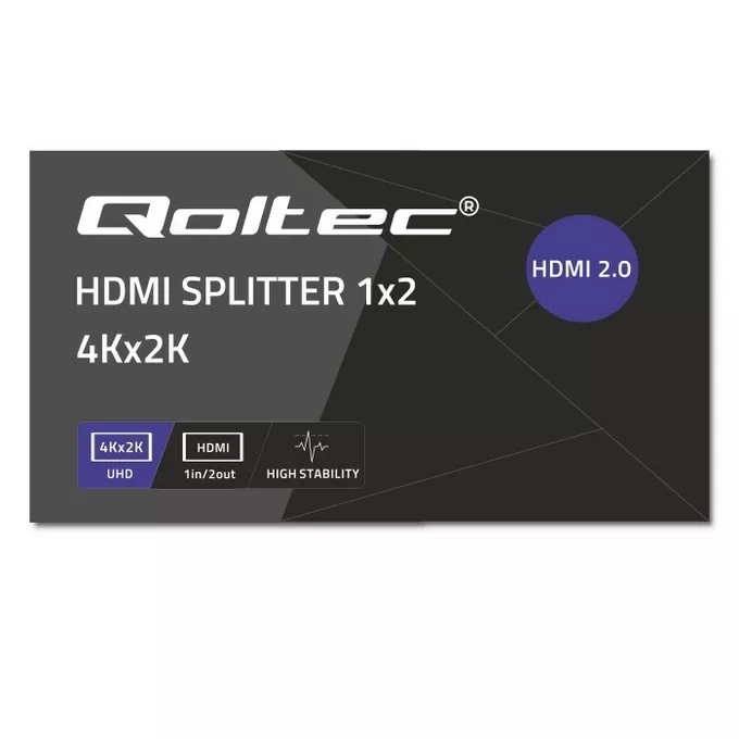 Qoltec Aktywny rozdzielacz Splitter 2 x HDMI 4K x 2K | 6Gb/s | 60Hz
