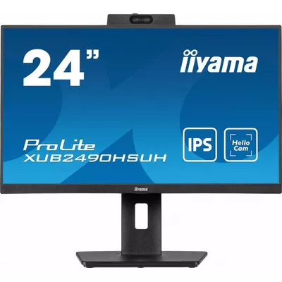 IIYAMA Monitor 24 cale XUB2490HSUH-B1 IPS,FHD,CAM,MIC,HDMI,DP,3xUSB(3.2),  100Hz,250cd,4ms,ADAPTIVE SYNC,FlickerFree,2x2W,WINDOWS HELLO