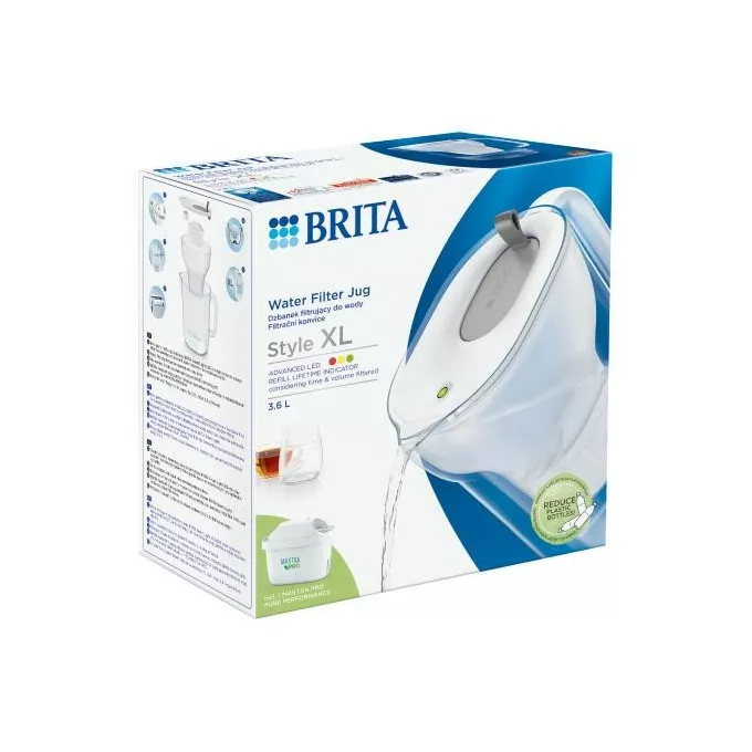 Brita Dzbanek filtrujący 3,6l Style XL Maxtra Pro Pure Performance                  szary