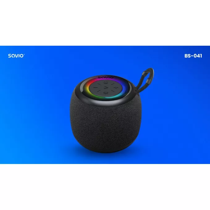 Savio Głośnik bezprzewodowy Bluetooth 5W, BS-041, Czarny
