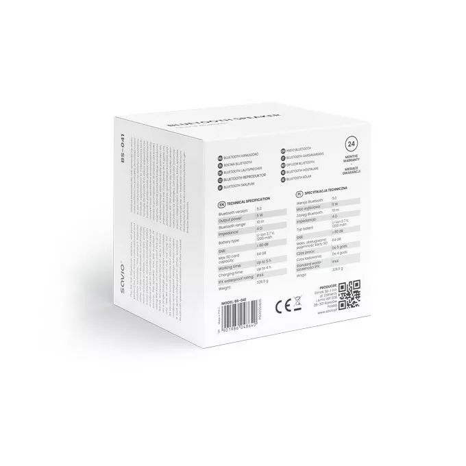 Savio Głośnik bezprzewodowy Bluetooth 5W, BS-041, Czarny