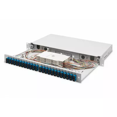 Digitus Panel krosowy/przełącznica światłowodowa z wyposażeniem 19 cali 1U, szary