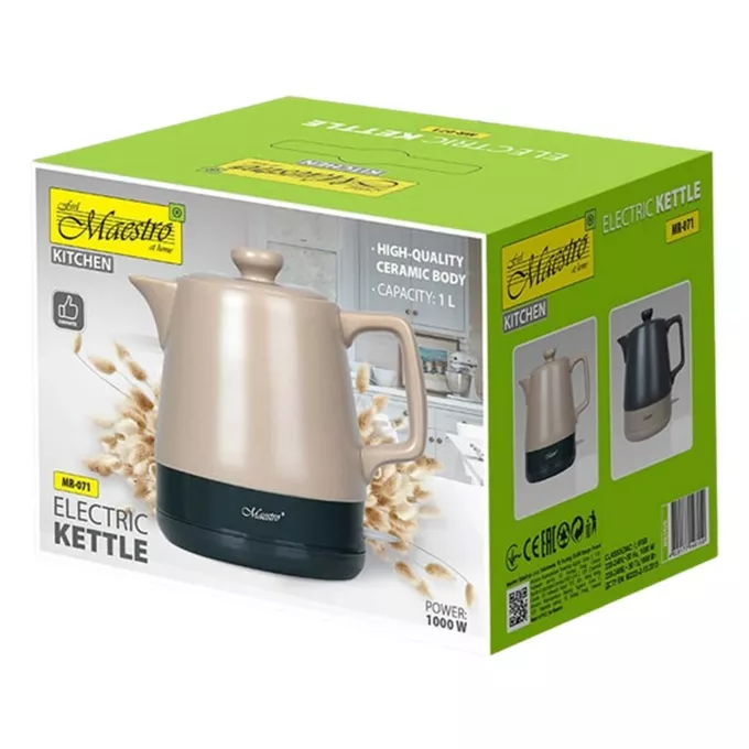 Feel-Maestro Ceramiczny czajnik elektryczny 1,0l  1200W  MR-071-BEIGE
