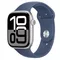 Apple Watch Series 10 GPS + Cellular, koperta 46 mm z aluminium w kolorze srebrnym z paskiem sportowym w kolorze denim - rozmiar S/M