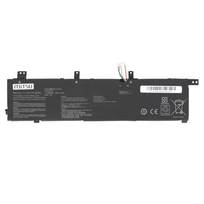 Mitsu Bateria C31N1843 do Asus VivoBook S432F S432FA S432FL S532F S532FA S532FL 3636 mAh (42 Wh) 11.55V