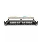 Lanberg Patch Panel 12 Port 1U 10 cali FTP z organizatorem do modułów      keystone czarny