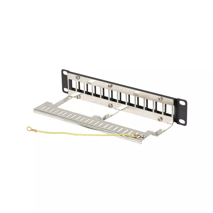 Lanberg Patch Panel 12 Port 1U 10 cali FTP z organizatorem do modułów      keystone czarny