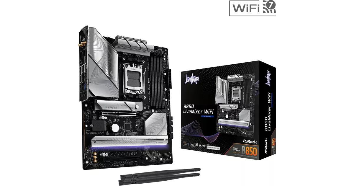 ASRock Płyta główna B850 LIVEMIXER WIFI AM5 4DDR5 USB3.2 ATX