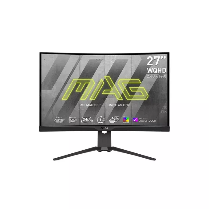 MSI Monitor 27 cali MAG 275CQRXF LED/QHD/Curved/240Hz/czarny